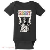 Liberal Resist Statue Of Liberty With Resist Feminist Baby Bodysuit thumb 0