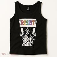 Liberal Resist Statue Of Liberty With Resist Feminist Tank Top thumb 2