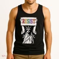 Liberal Resist Statue Of Liberty With Resist Feminist Tank Top thumb 3