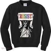 Liberal Resist Statue Of Liberty With Resist Feminist Kids Sweatshirt thumb 0