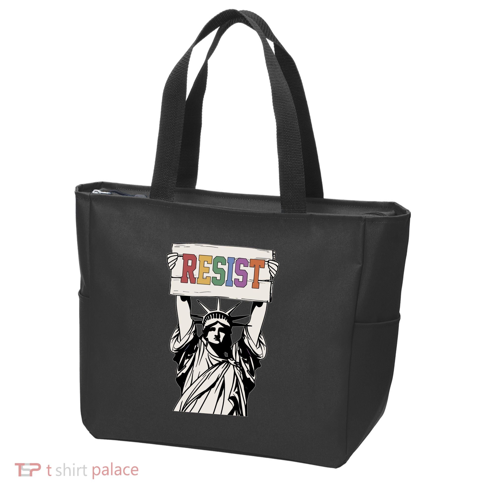 Liberal Resist Statue Of Liberty With Resist Feminist Tote Bag