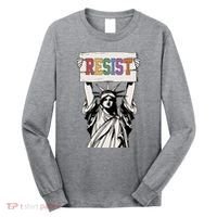 Liberal Resist Statue Of Liberty With Resist Feminist Long Sleeve Shirt thumb 0
