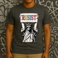 Liberal Resist Statue Of Liberty With Resist Feminist T-Shirt thumb 3