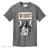 Liberal Resist Statue Of Liberty With Resist Feminist Kids T-Shirt thumb 0