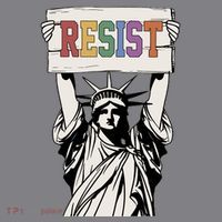 Liberal Resist Statue Of Liberty With Resist Feminist Kids T-Shirt thumb 4
