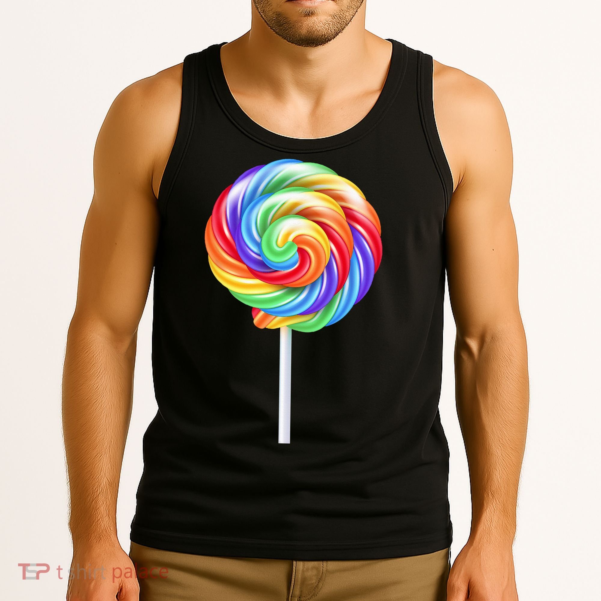 Lollipop Rainbow Sucker Candy Costume Halloween Tank Top