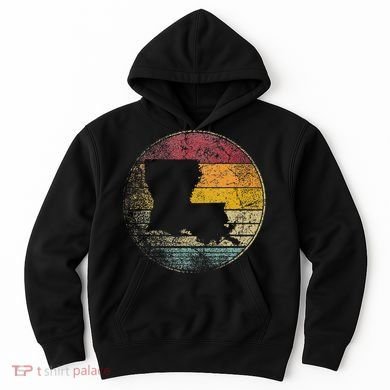 Louisiana Retro Style Vintage Distressed 70s 80s 90s Gift Hoodie