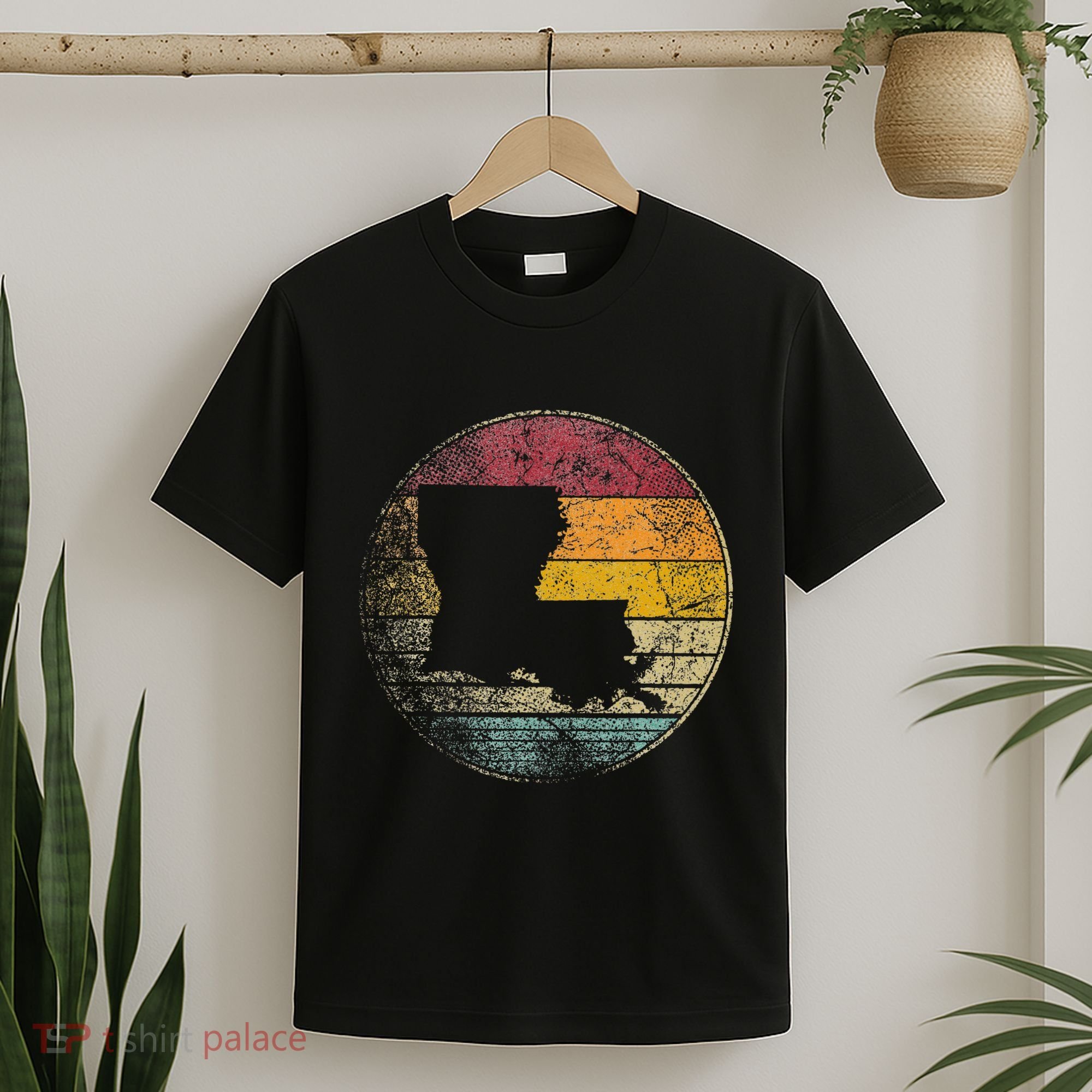 Louisiana Retro Style Vintage Distressed 70s 80s 90s Gift T-Shirt