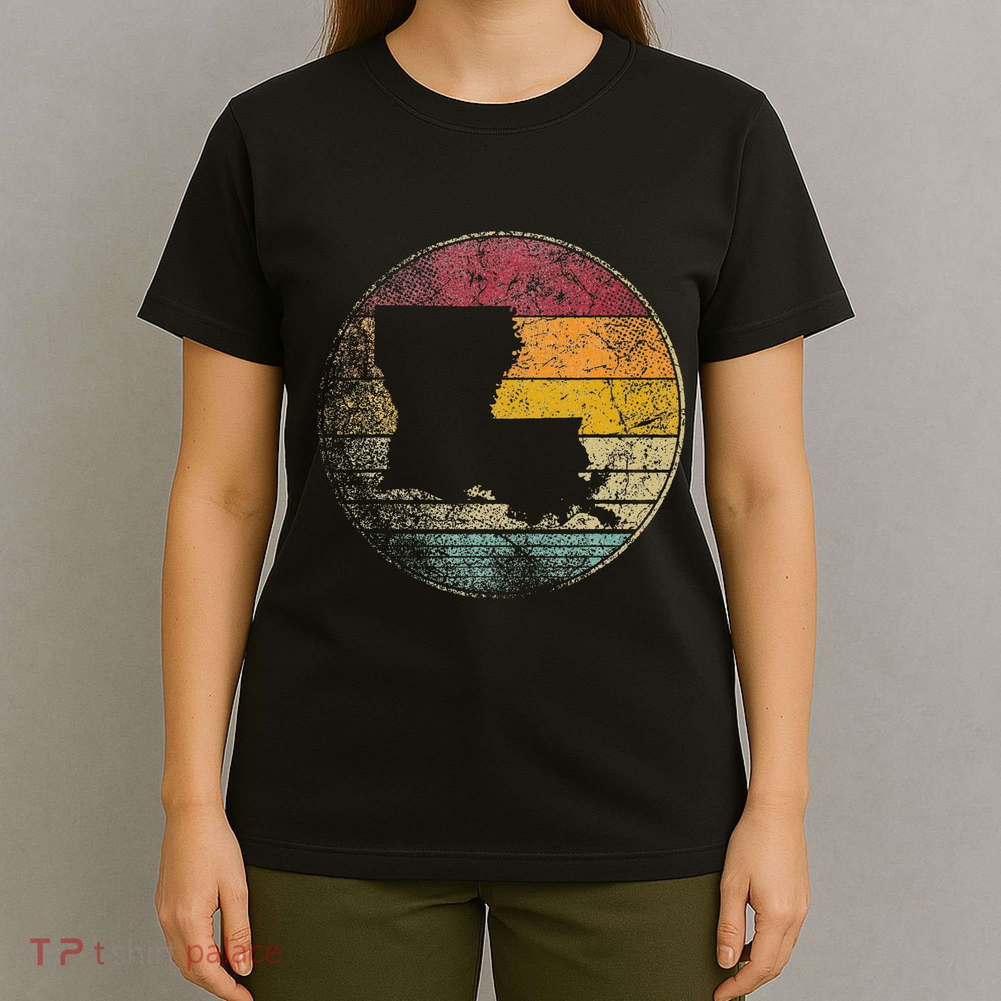 Louisiana Retro Style Vintage Distressed 70s 80s 90s Gift T-Shirt