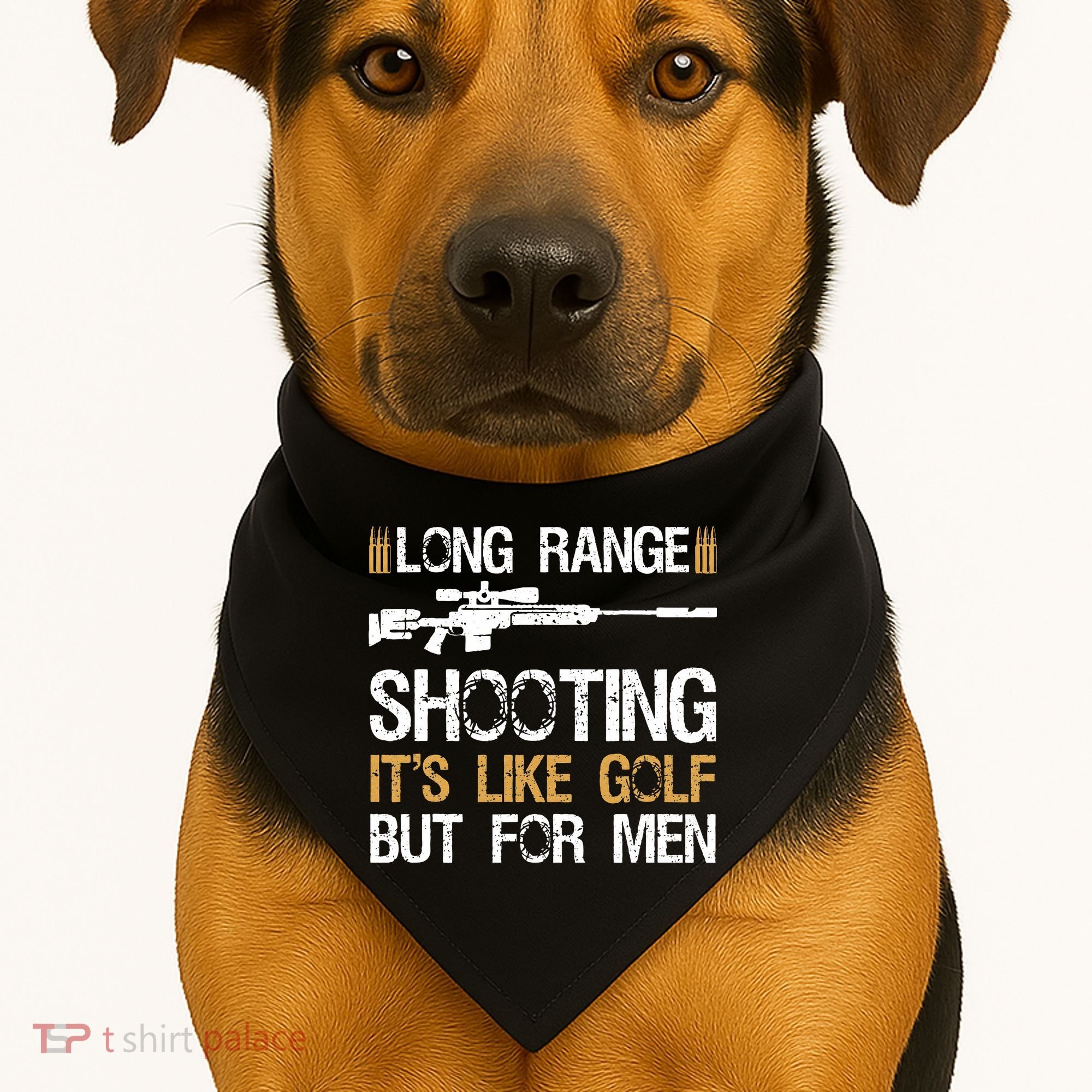 Long Range Shooting It's Like Golf But Sniper USA-Made Doggie Bandana
