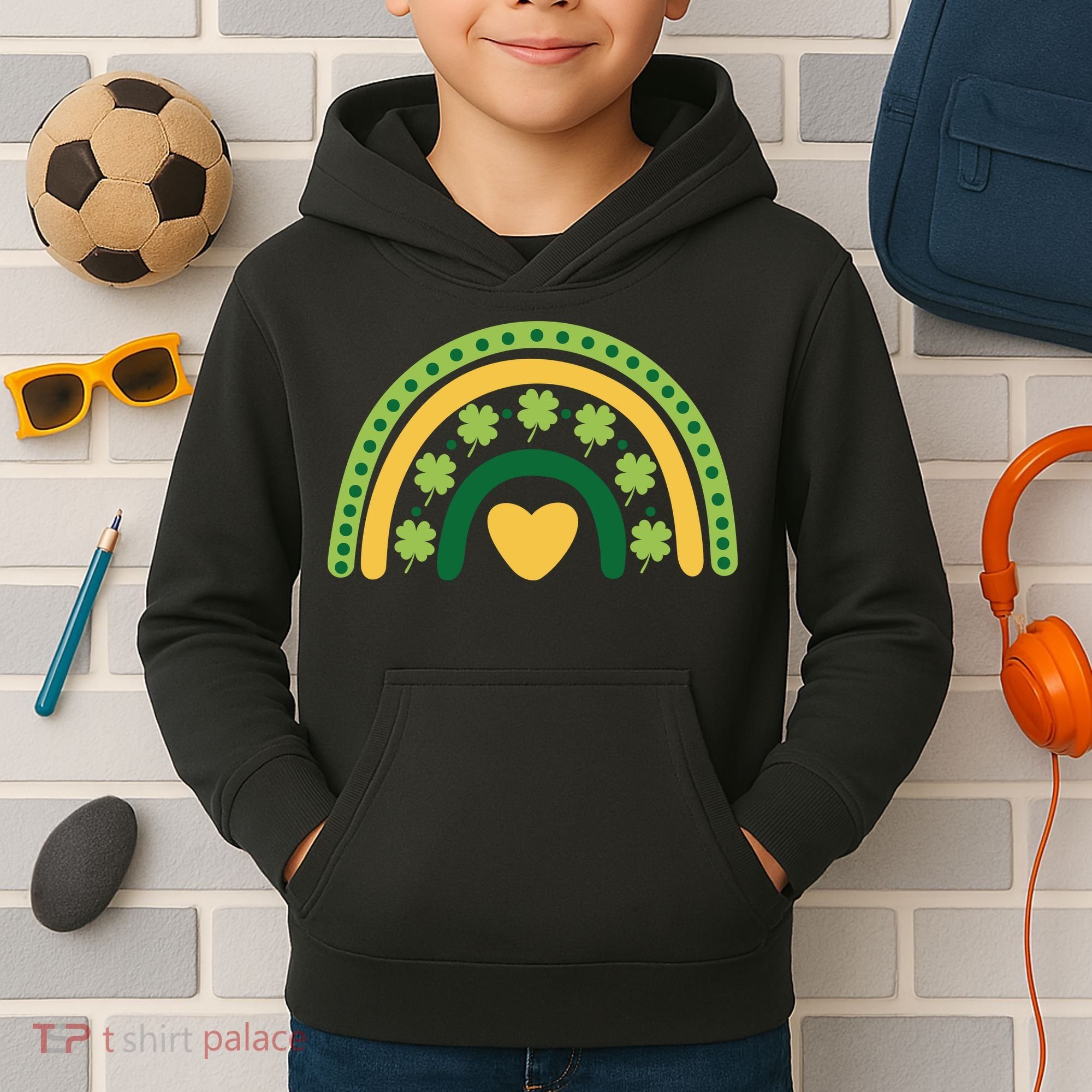 Lucky Rainbow St Patrick's Day Kids Hoodie
