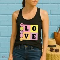 Love Retro Smile Face Cute Gift Women's Tank Top thumb 2