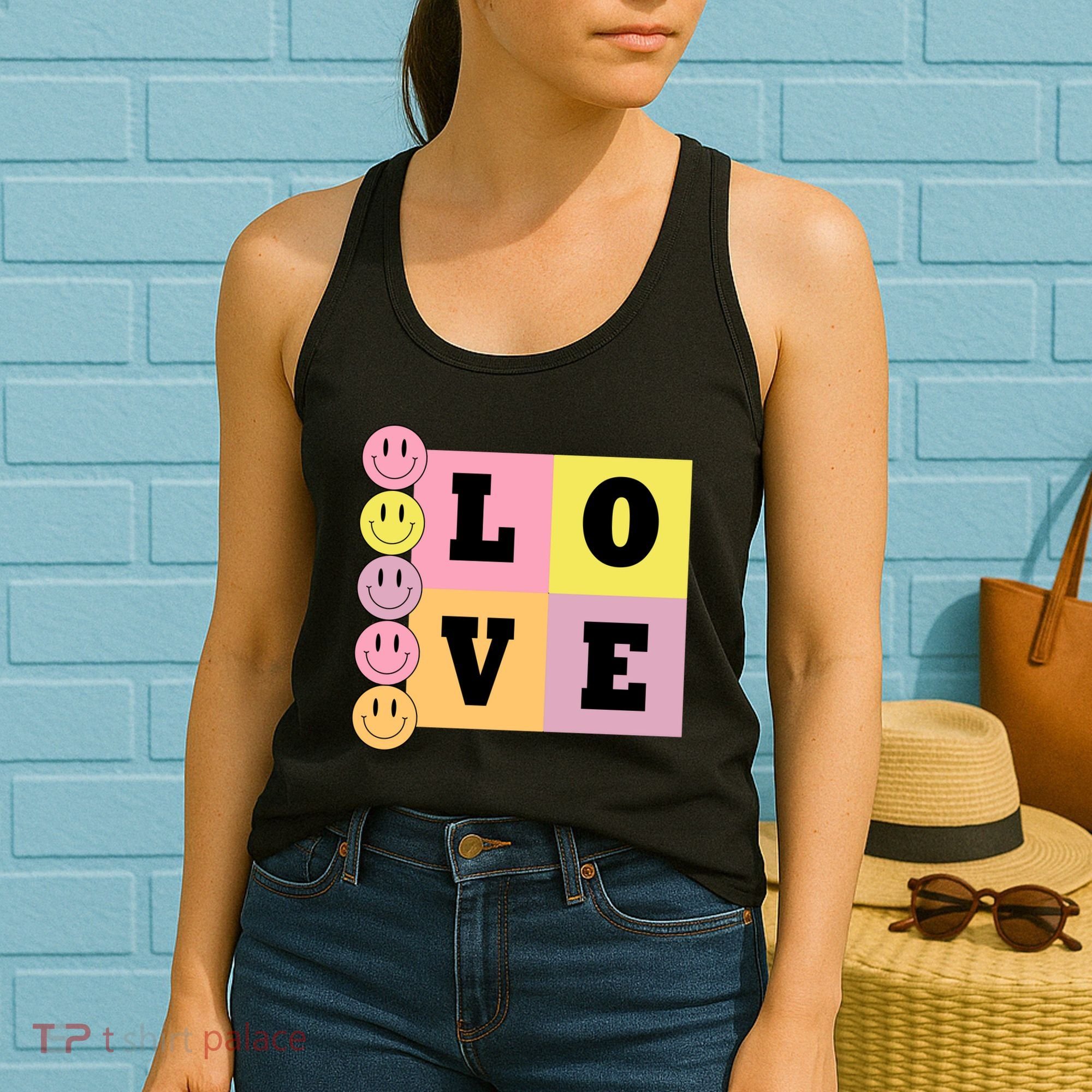 Love Retro Smile Face Cute Gift Women's Tank Top