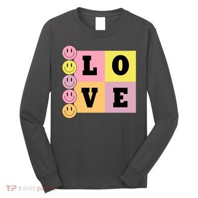 Love Retro Smile Face Cute Gift Long Sleeve Shirt