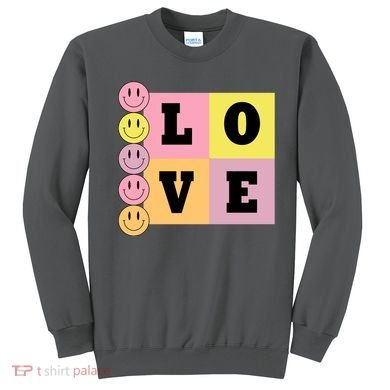 Love Retro Smile Face Cute Gift Sweatshirt