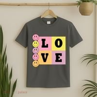 Love Retro Smile Face Cute Gift T-Shirt thumb 2