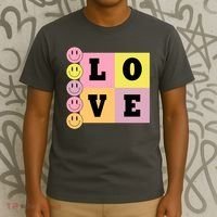 Love Retro Smile Face Cute Gift T-Shirt thumb 3