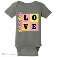Love Retro Smile Face Cute Gift Baby Bodysuit thumb 0