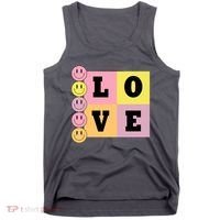 Love Retro Smile Face Cute Gift Tank Top thumb 0