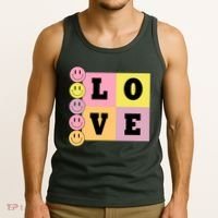 Love Retro Smile Face Cute Gift Tank Top thumb 3
