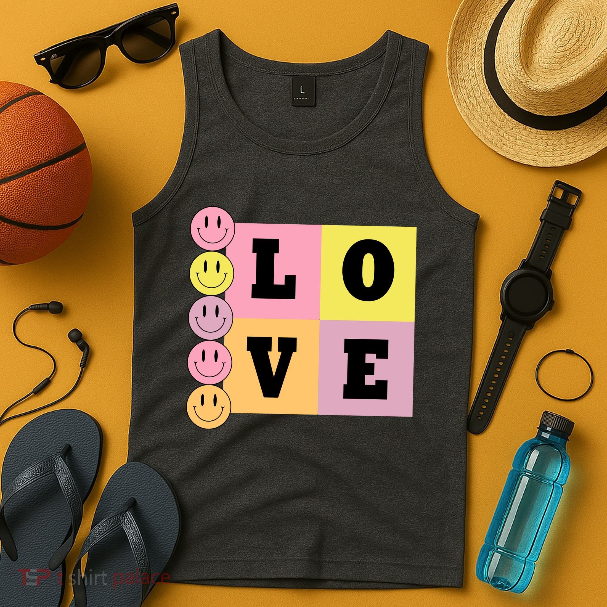 Love Retro Smile Face Cute Gift Tank Top