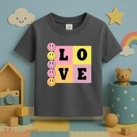 Love Retro Smile Face Cute Gift Toddler T-Shirt thumb 3