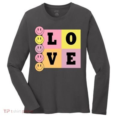 Love Retro Smile Face Cute Gift Women's Long Sleeve Shirt