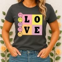 Love Retro Smile Face Cute Gift Women's T-Shirt thumb 2