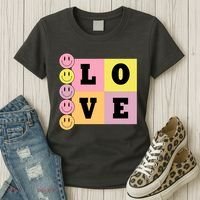 Love Retro Smile Face Cute Gift Women's T-Shirt thumb 3