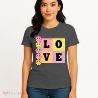 Love Retro Smile Face Cute Gift Women's T-Shirt thumb 4