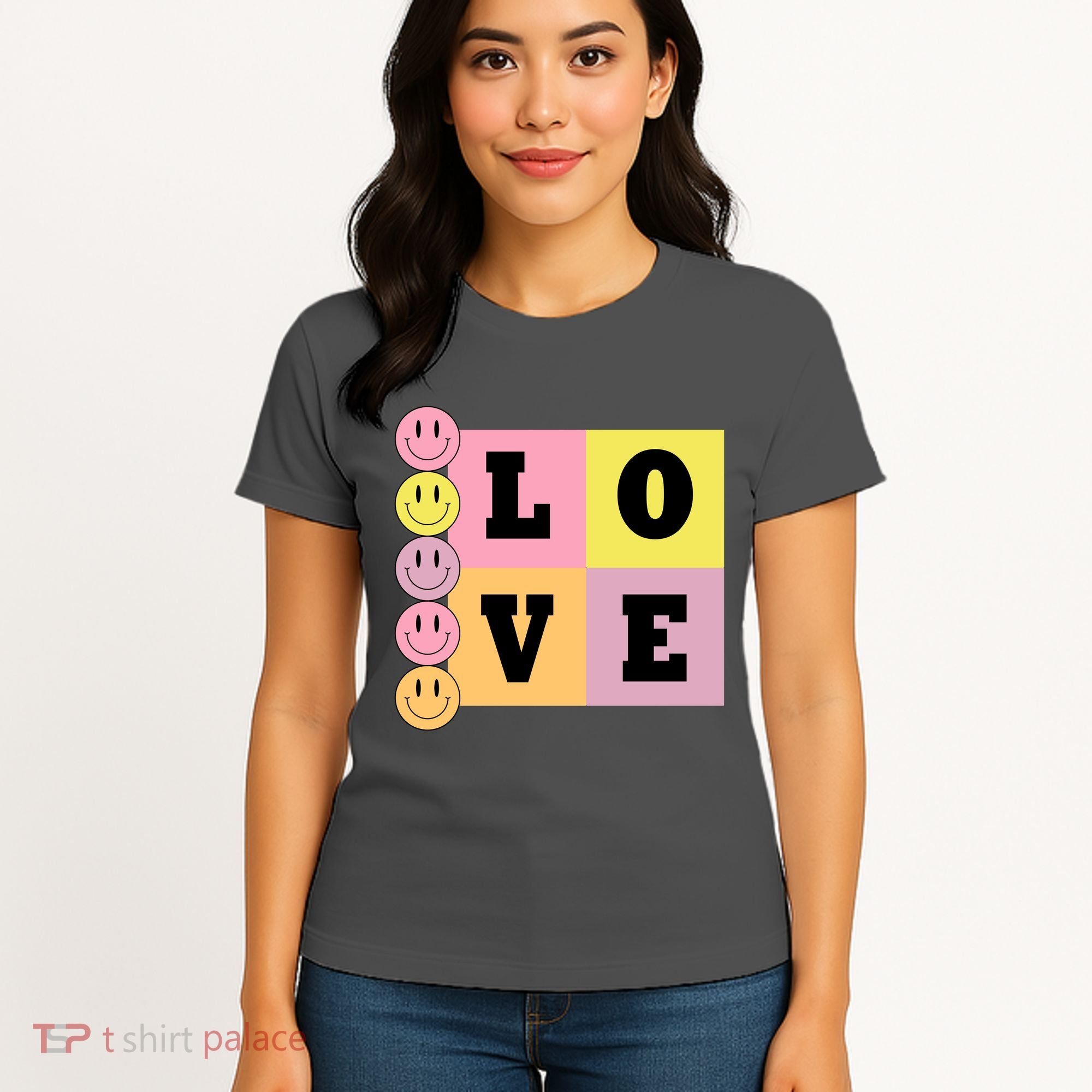 Love Retro Smile Face Cute Gift Women's T-Shirt
