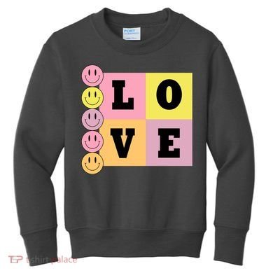 Love Retro Smile Face Cute Gift Kids Sweatshirt
