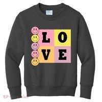 Love Retro Smile Face Cute Gift Kids Sweatshirt thumb 0
