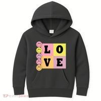 Love Retro Smile Face Cute Gift Kids Hoodie thumb 0