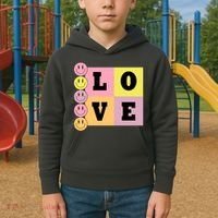 Love Retro Smile Face Cute Gift Kids Hoodie thumb 2