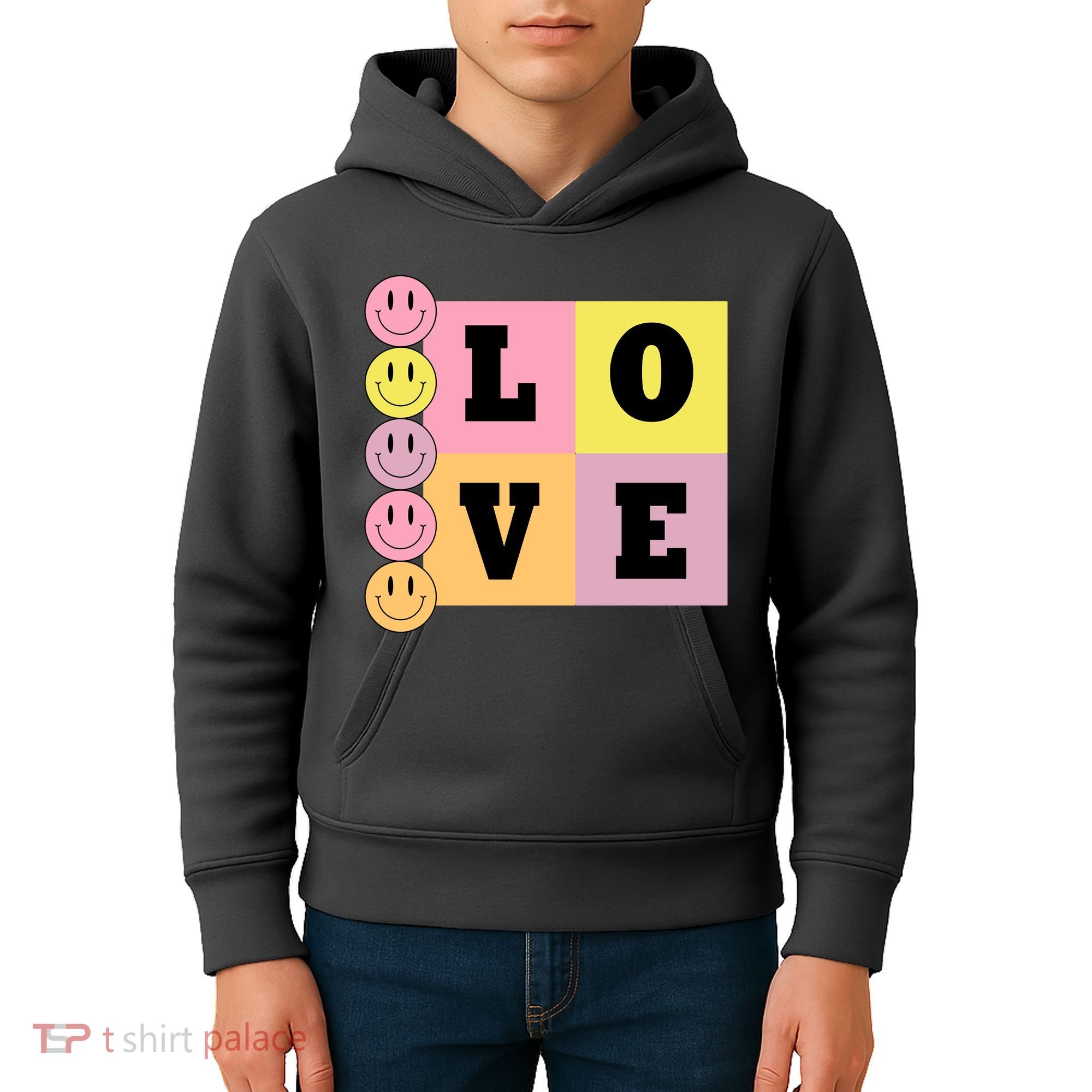 Love Retro Smile Face Cute Gift Kids Hoodie