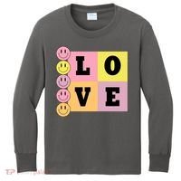 Love Retro Smile Face Cute Gift Kids Long Sleeve Shirt thumb 0