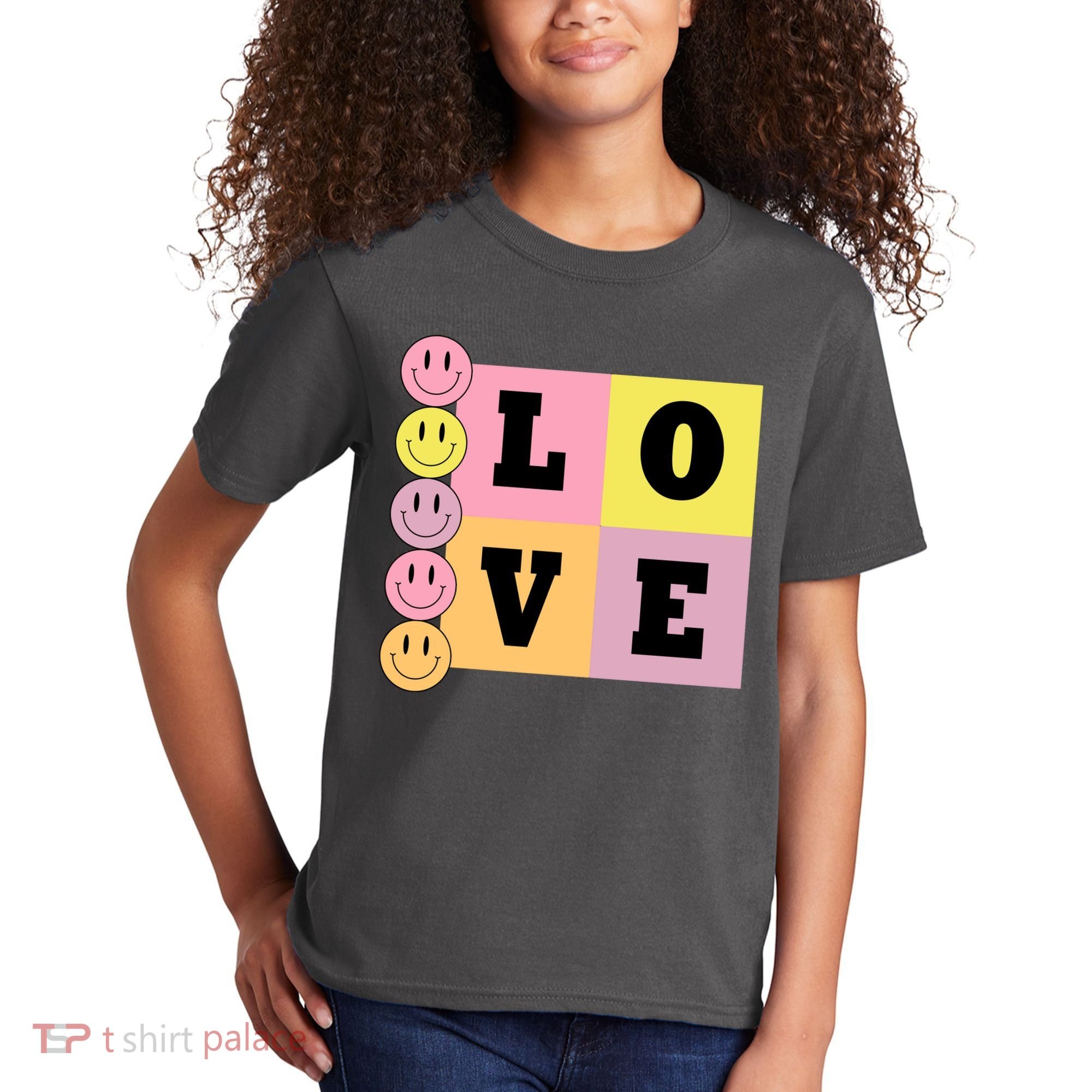 Love Retro Smile Face Cute Gift Kids T-Shirt