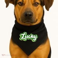 Lucky Retro St Patrick's Day USA-Made Doggie Bandana thumb 1