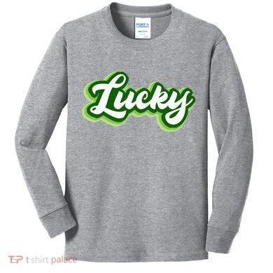 Lucky Retro St Patrick's Day Kids Long Sleeve Shirt