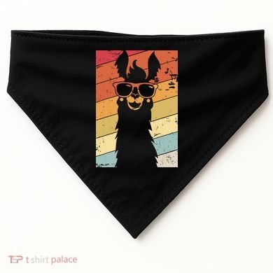 Llama Retro Style Alpaca USA-Made Doggie Bandana