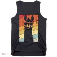 Llama Retro Style Alpaca Tank Top thumb 0