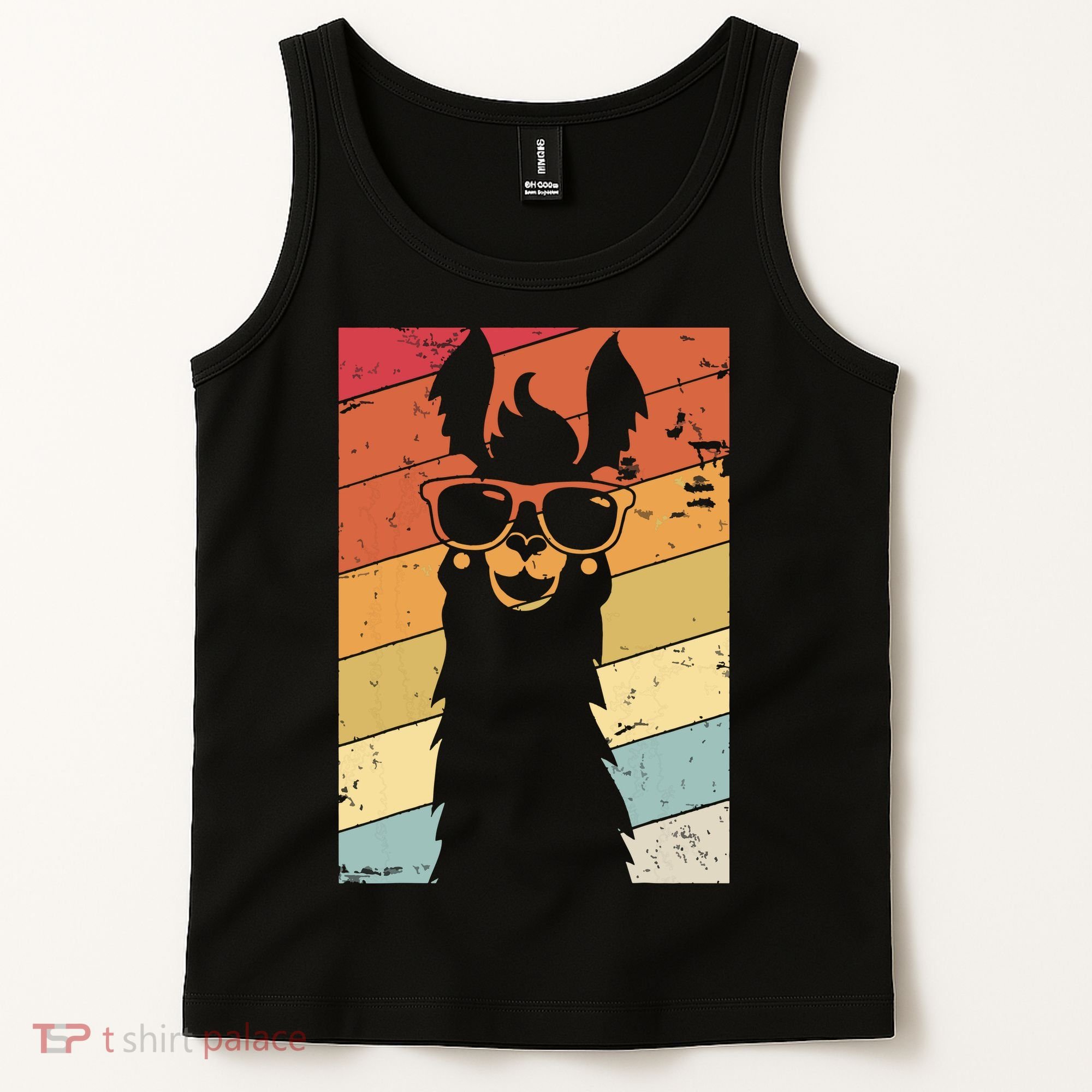 Llama Retro Style Alpaca Tank Top