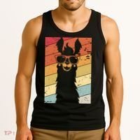 Llama Retro Style Alpaca Tank Top thumb 3