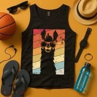 Llama Retro Style Alpaca Tank Top thumb 4