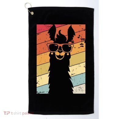 Llama Retro Style Alpaca Golf Towel