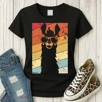 Llama Retro Style Alpaca Women's T-Shirt thumb 3