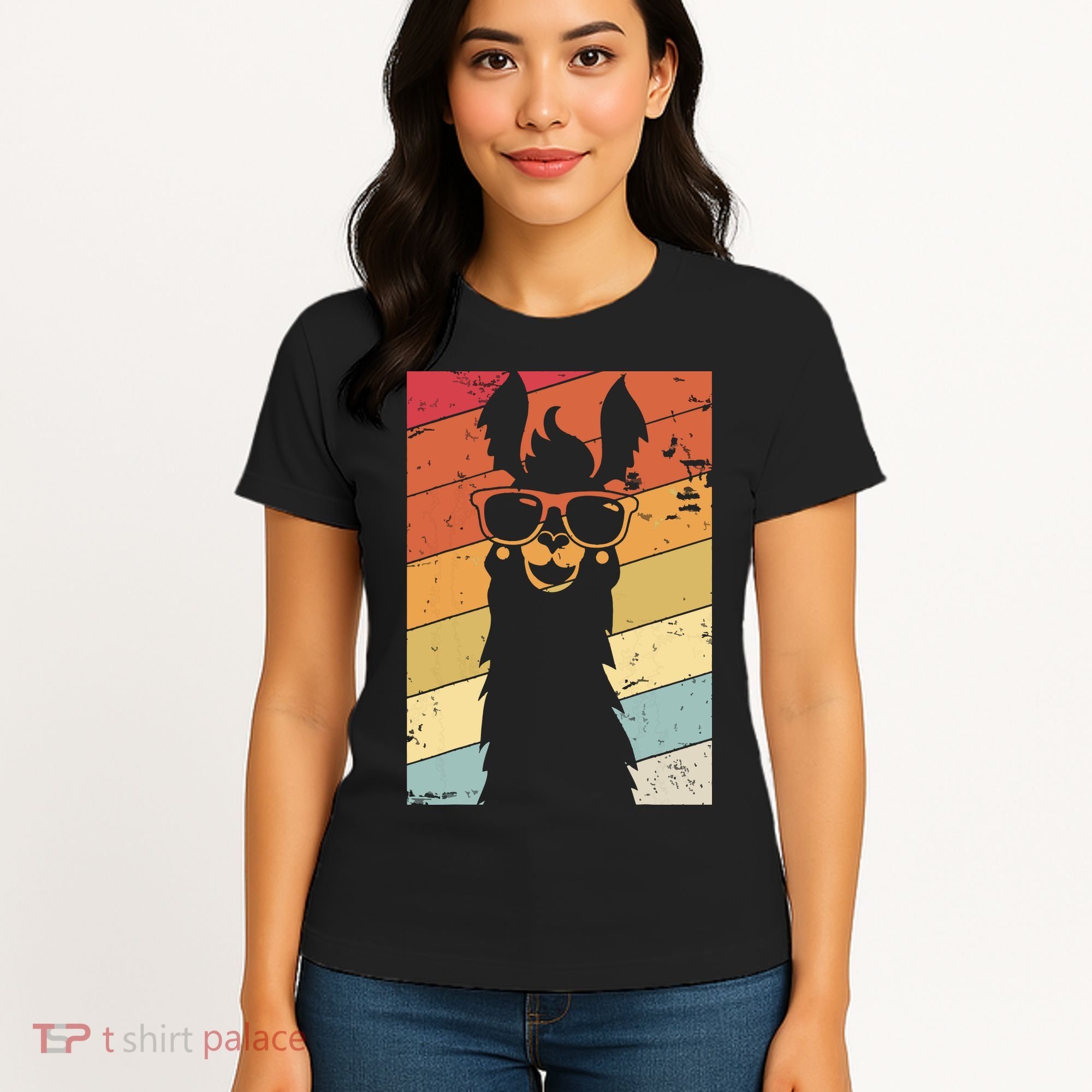Llama Retro Style Alpaca Women's T-Shirt