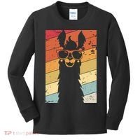 Llama Retro Style Alpaca Kids Long Sleeve Shirt thumb 0