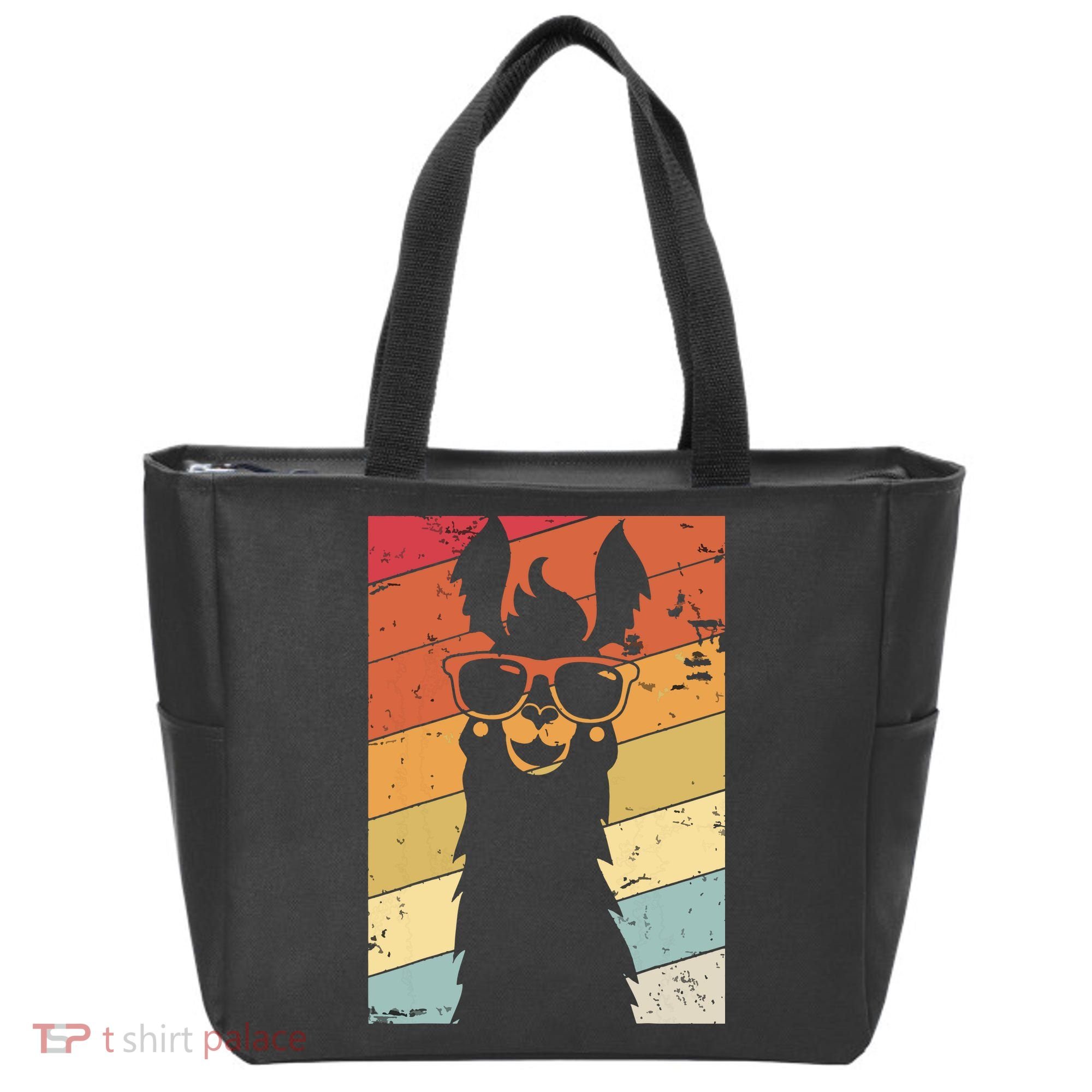 Llama Retro Style Alpaca Tote Bag